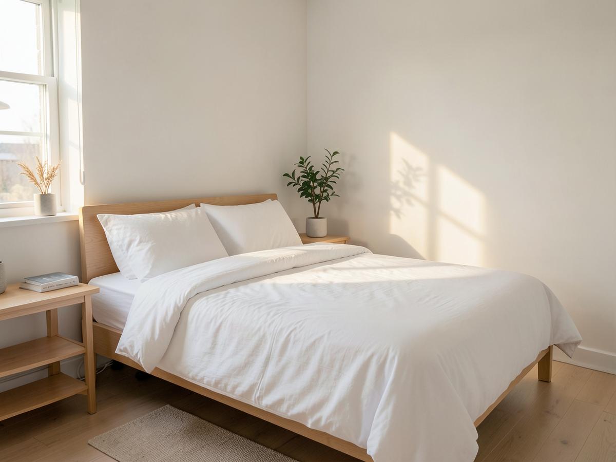 Eget rum med fräsch säng i personalboende